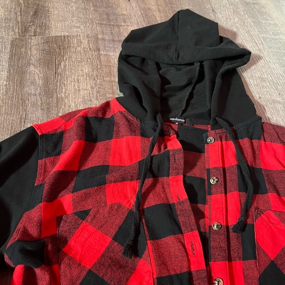 Ambience Medium Red Plaid Long Sleeve - Picture 2 of 3
